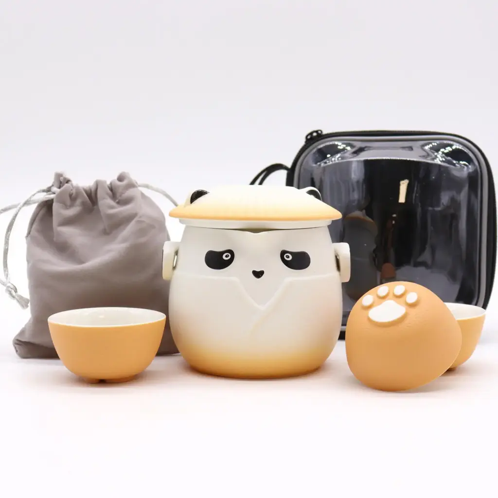 Panda Teapot Set & Three Cups – Orange | www.artisangoods.co.uk 2 Panda Teapot Set & Three Cups – Orange | www.artisangoods.co.uk 2