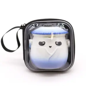 Panda Teapot Set & Three Cups – Sky Blue | www.artisangoods.co.uk 5