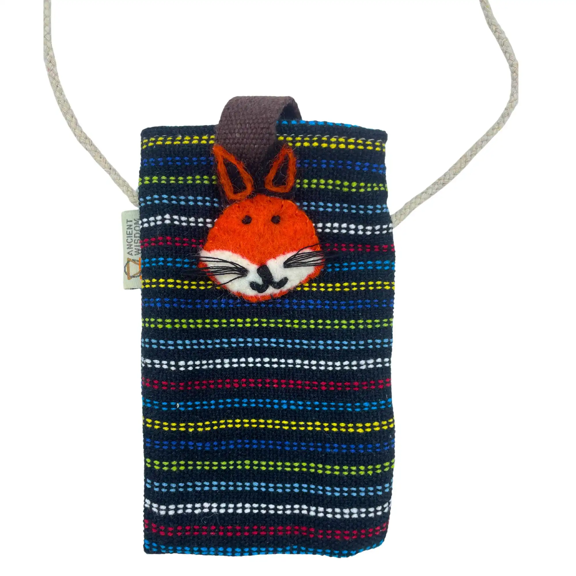Phone Holder Bag Black and Multi – fox decor | www.artisangoods.co.uk 5 Phone Holder Bag Black and Multi – fox decor | www.artisangoods.co.uk 4