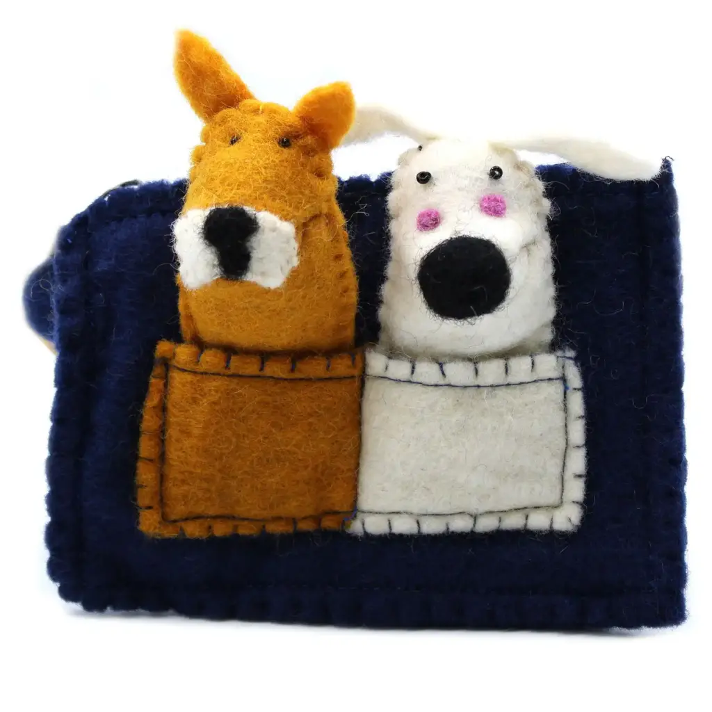 Pouch with Finger Puppets – Puppy Pals | www.artisangoods.co.uk 2