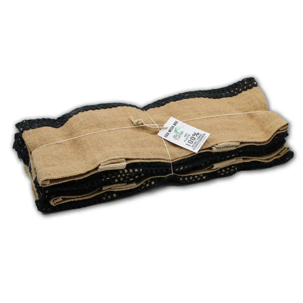 Pure Soft Jute and Cotton Mesh Bag – Black | www.artisangoods.co.uk 3