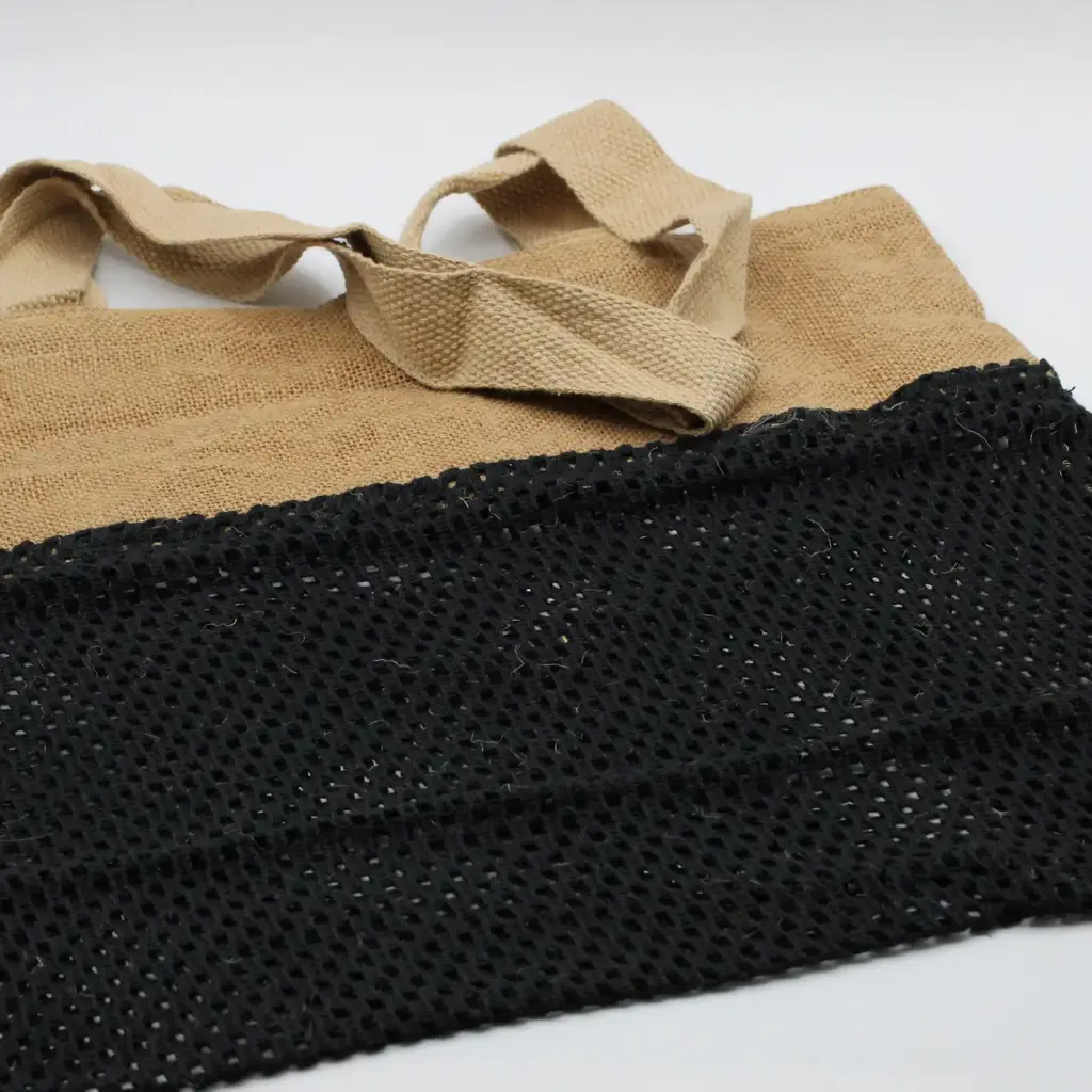 Pure Soft Jute and Cotton Mesh Bag – Black | www.artisangoods.co.uk 2