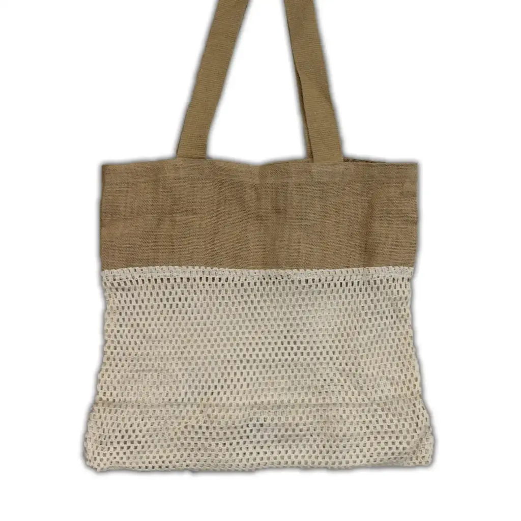 Pure Soft Jute and Cotton Mesh Bag – Natural | www.artisangoods.co.uk Pure Soft Jute and Cotton Mesh Bag – Natural | www.artisangoods.co.uk