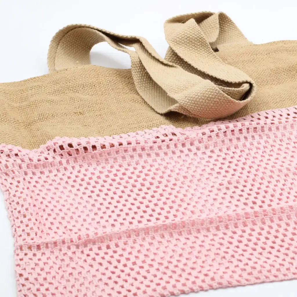 Pure Soft Jute and Cotton Mesh Bag – Rose | www.artisangoods.co.uk 4