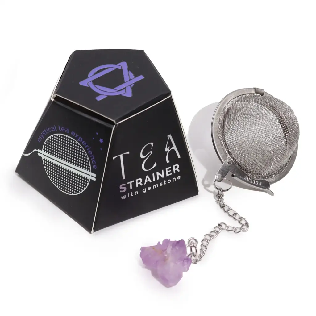 Raw Crystal Gemstone Tea Strainer – Amethyst Cluster | www.artisangoods.co.uk Raw Crystal Gemstone Tea Strainer – Amethyst Cluster | www.artisangoods.co.uk