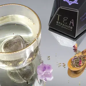 Raw Crystal Gemstone Tea Strainer – Amethyst Cluster | www.artisangoods.co.uk 7