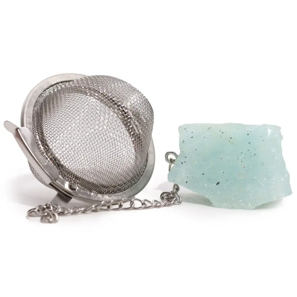 Raw Crystal Gemstone Tea Strainer – Aquamarine | www.artisangoods.co.uk 6