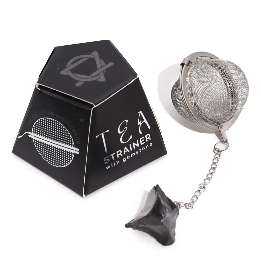 Raw Crystal Gemstone Tea Strainer – Black Obsidian | www.artisangoods.co.uk 5