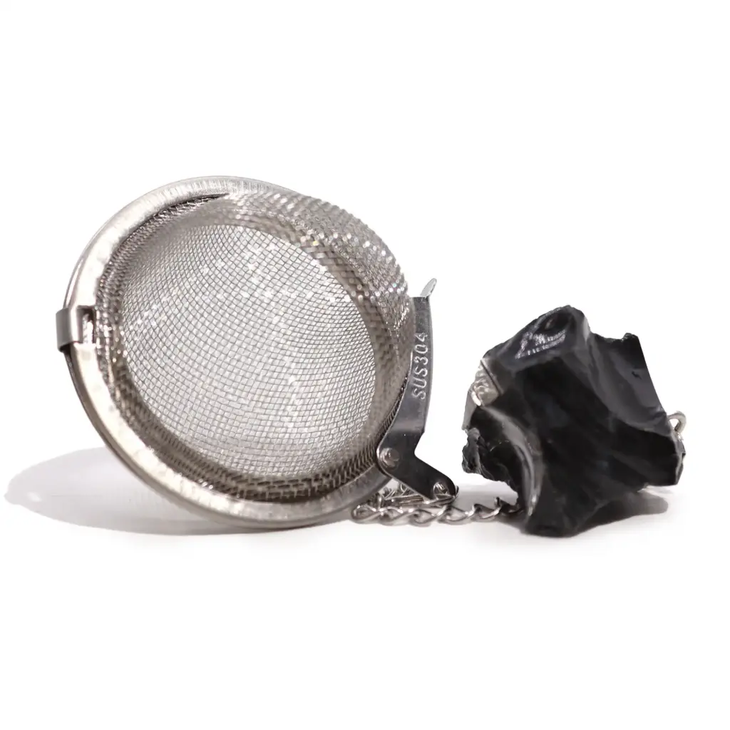 Raw Crystal Gemstone Tea Strainer – Black Obsidian | www.artisangoods.co.uk 4