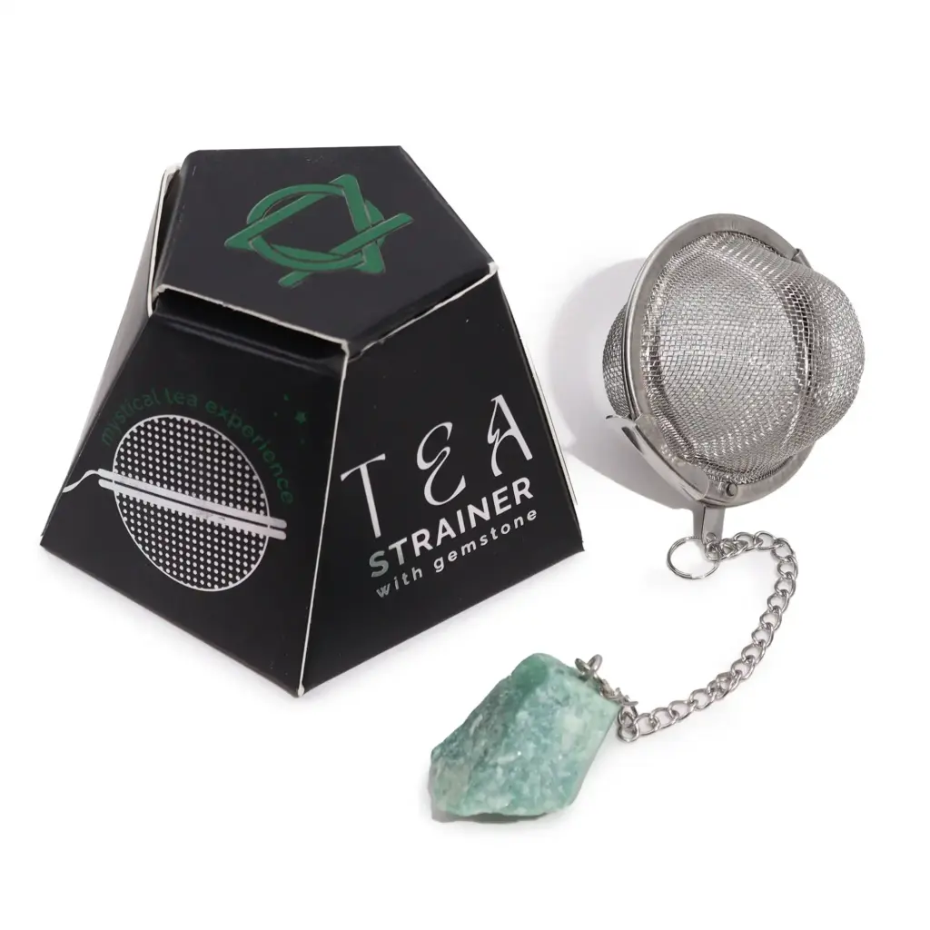 Raw Crystal Gemstone Tea Strainer – Green Aventurine | www.artisangoods.co.uk Raw Crystal Gemstone Tea Strainer – Green Aventurine | www.artisangoods.co.uk