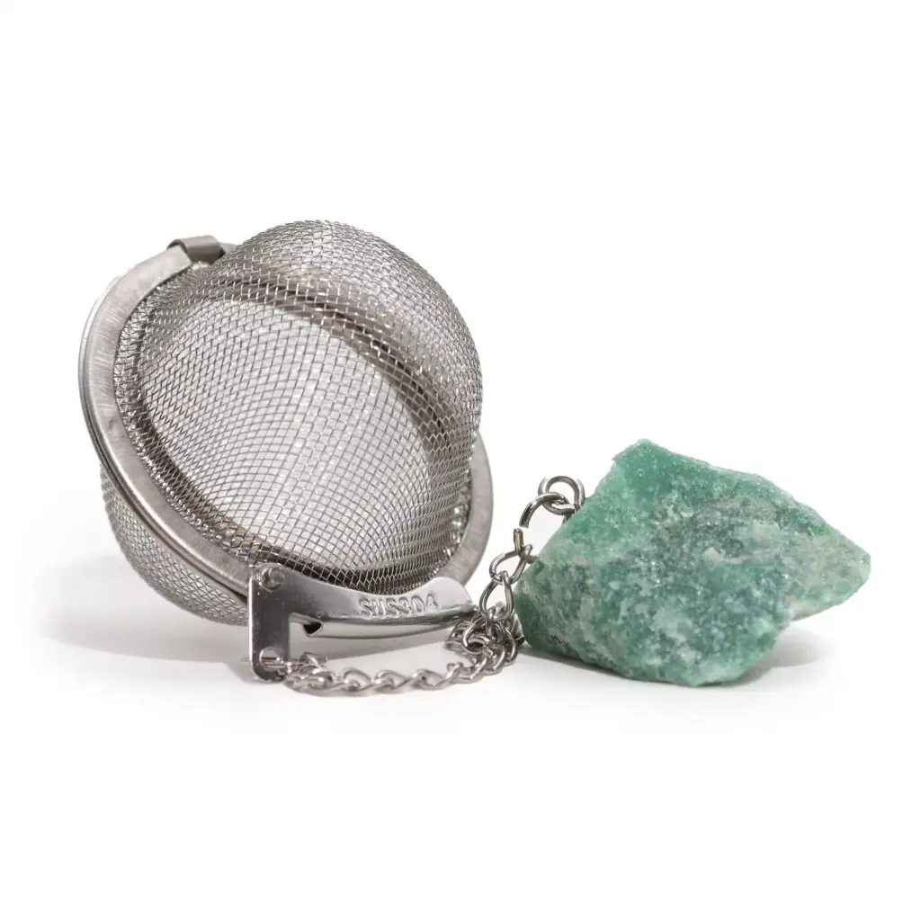 Raw Crystal Gemstone Tea Strainer – Green Aventurine | www.artisangoods.co.uk 6