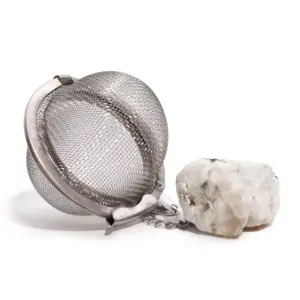 Raw Crystal Gemstone Tea Strainer – Rainbow Moonstone | www.artisangoods.co.uk 6