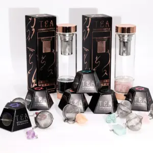 Raw Crystal Gemstone Tea Strainer – Rose Quartz | www.artisangoods.co.uk 2
