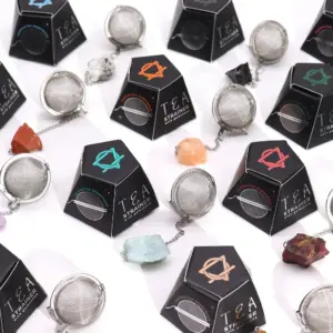 Raw Crystal Gemstone Tea Strainer – Rose Quartz | www.artisangoods.co.uk 3