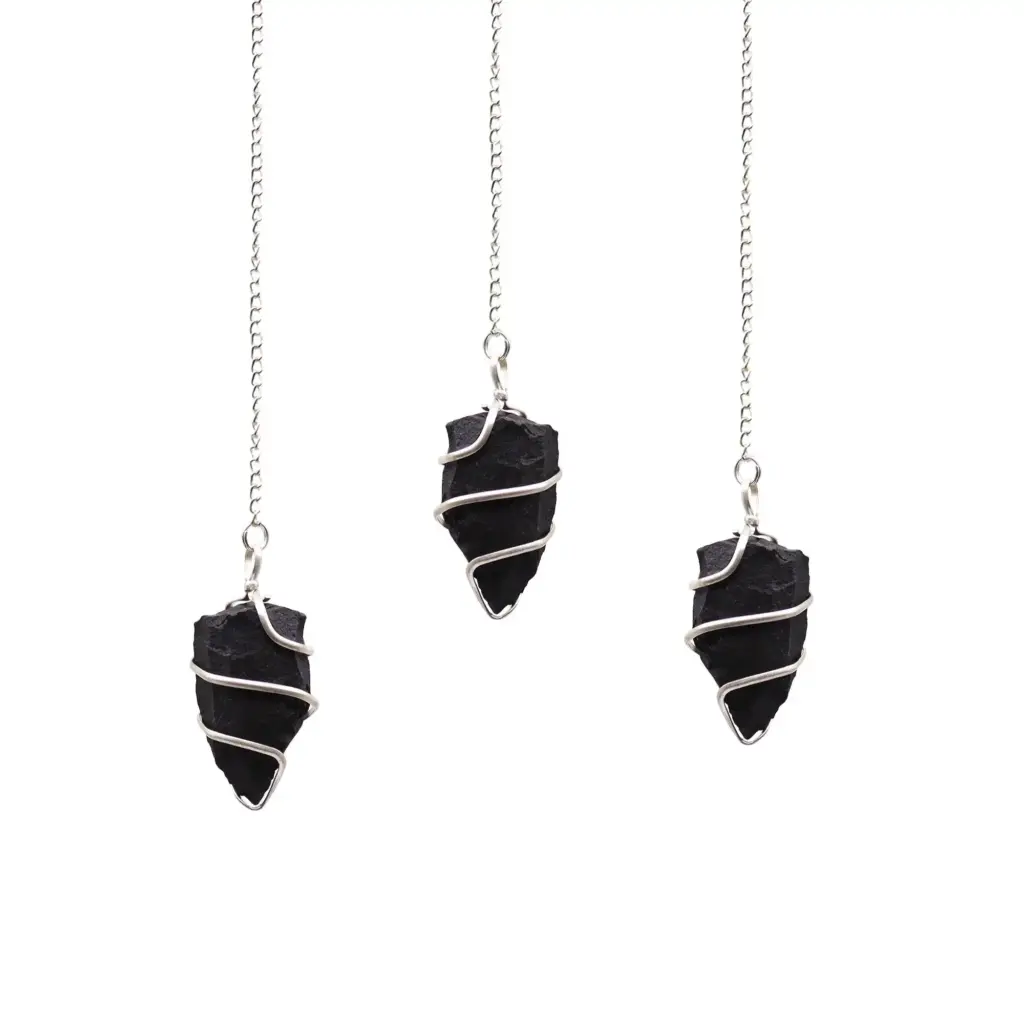 Raw Gemstone Pendulum – Black Agate | www.artisangoods.co.uk