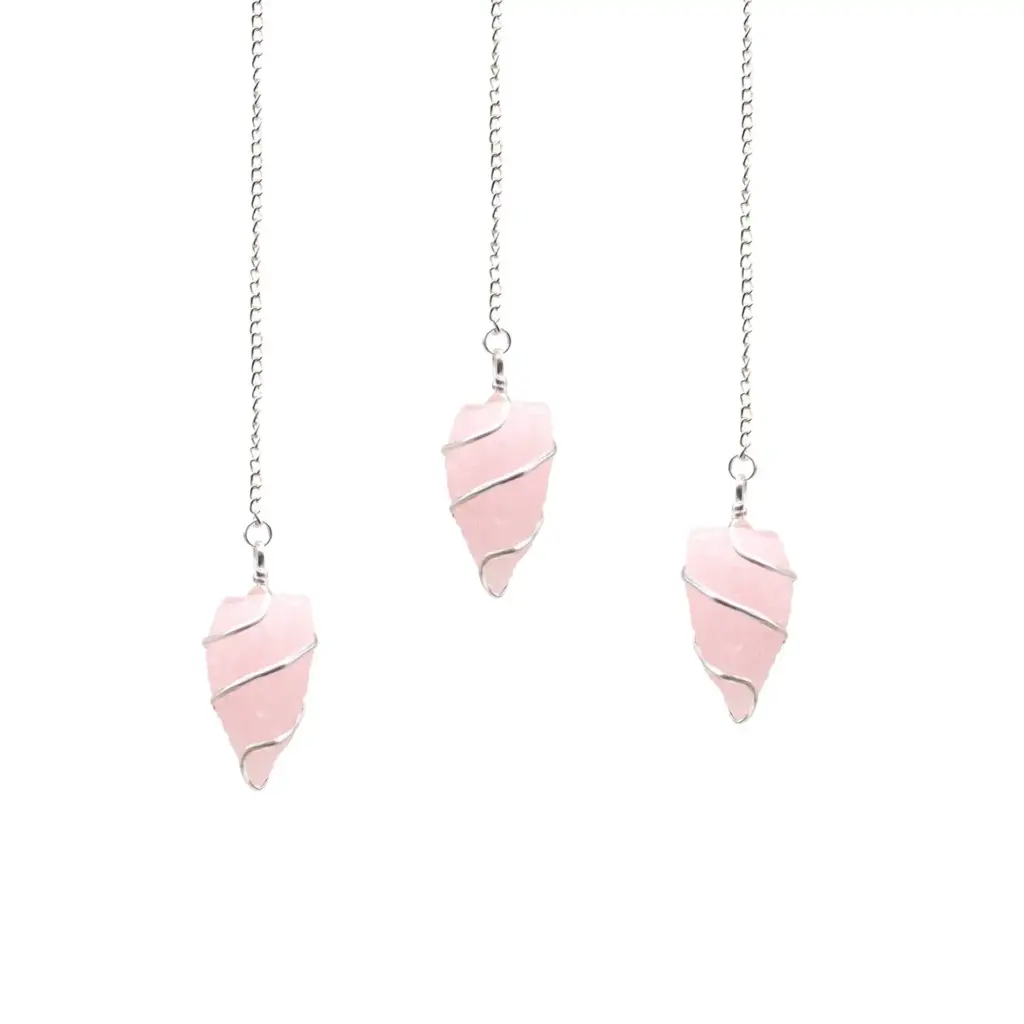 Raw Gemstone Pendulum – Rose Quartz | www.artisangoods.co.uk