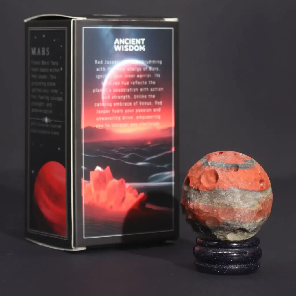 Red Jasper Planet on a Sola Goldstone Stand (MARS) | www.artisangoods.co.uk 5