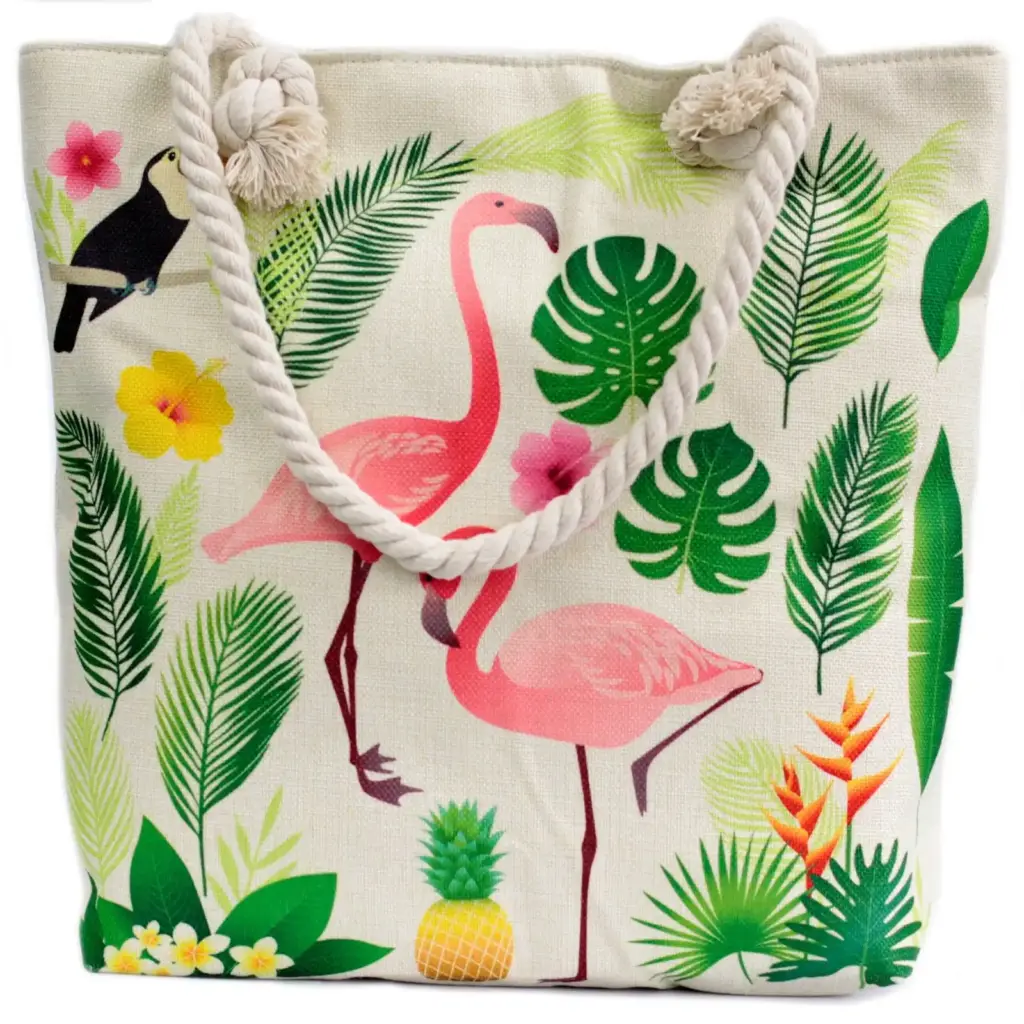 Rope Handle Bag – Flamingo & More | www.artisangoods.co.uk 7