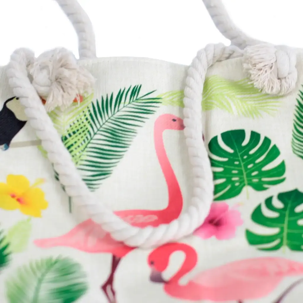 Rope Handle Bag – Flamingo & More | www.artisangoods.co.uk Rope Handle Bag – Flamingo & More | www.artisangoods.co.uk