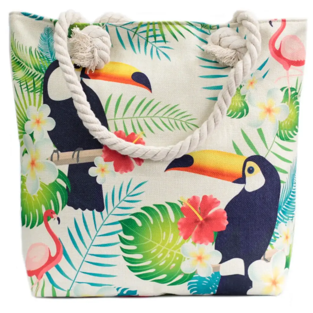 Rope Handle Bag – Tropical Toucan | www.artisangoods.co.uk Rope Handle Bag – Tropical Toucan | www.artisangoods.co.uk