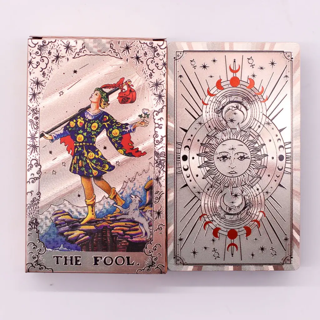 Rose Gold Foil Tarot Card Set – Moon Phase – with booklet | www.artisangoods.co.uk 4