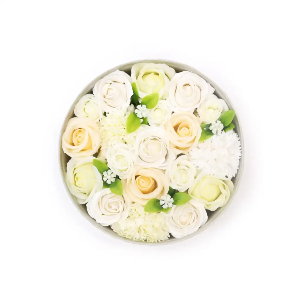 Round Box – Wedding Blessings – White & Ivory | www.artisangoods.co.uk