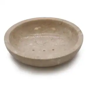 Round Honey Marble Rounded Soap Dish | www.artisangoods.co.uk 1