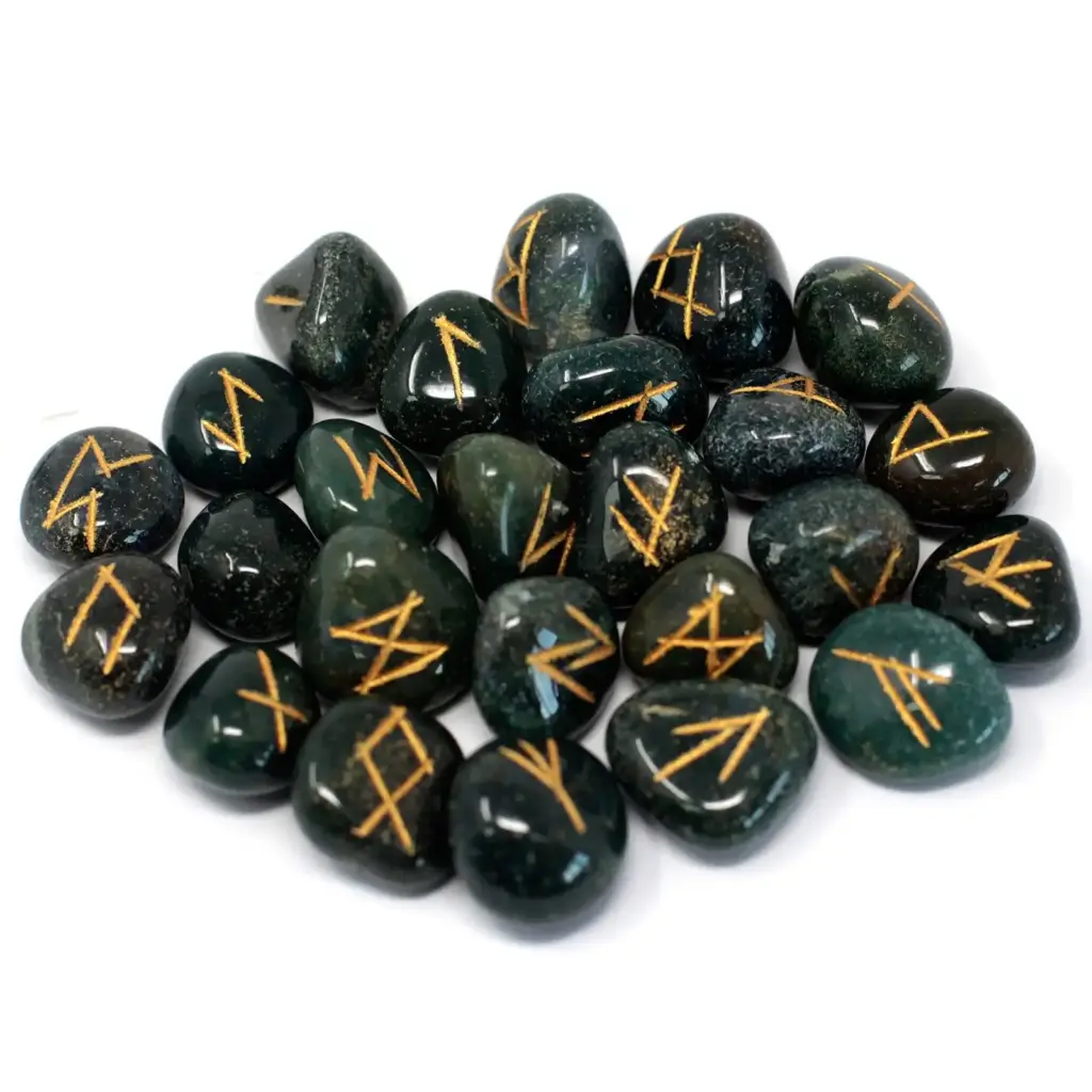 Runes Stone Set in Pouch – Bloodstone | www.artisangoods.co.uk 2 Runes Stone Set in Pouch – Bloodstone | www.artisangoods.co.uk 2