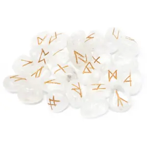 Runes Stone Set in Pouch  – Crystal | www.artisangoods.co.uk 2