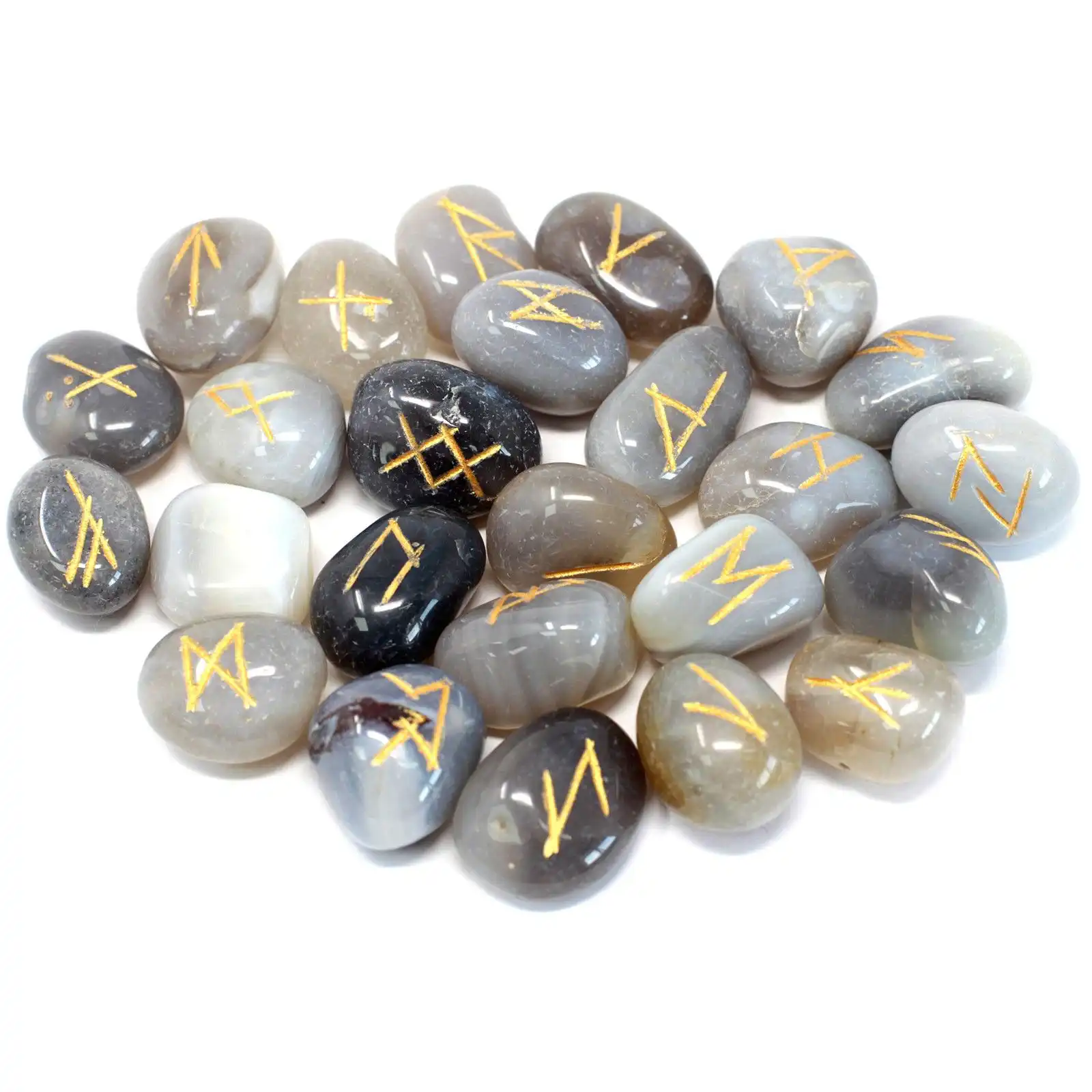 Runes Stone Set in Pouch – Grey Agate | www.artisangoods.co.uk 3 Runes Stone Set in Pouch – Grey Agate | www.artisangoods.co.uk 2