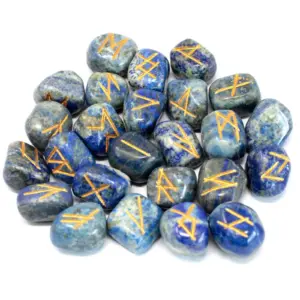 Runes Stone Set in Pouch – Lapis | www.artisangoods.co.uk 2