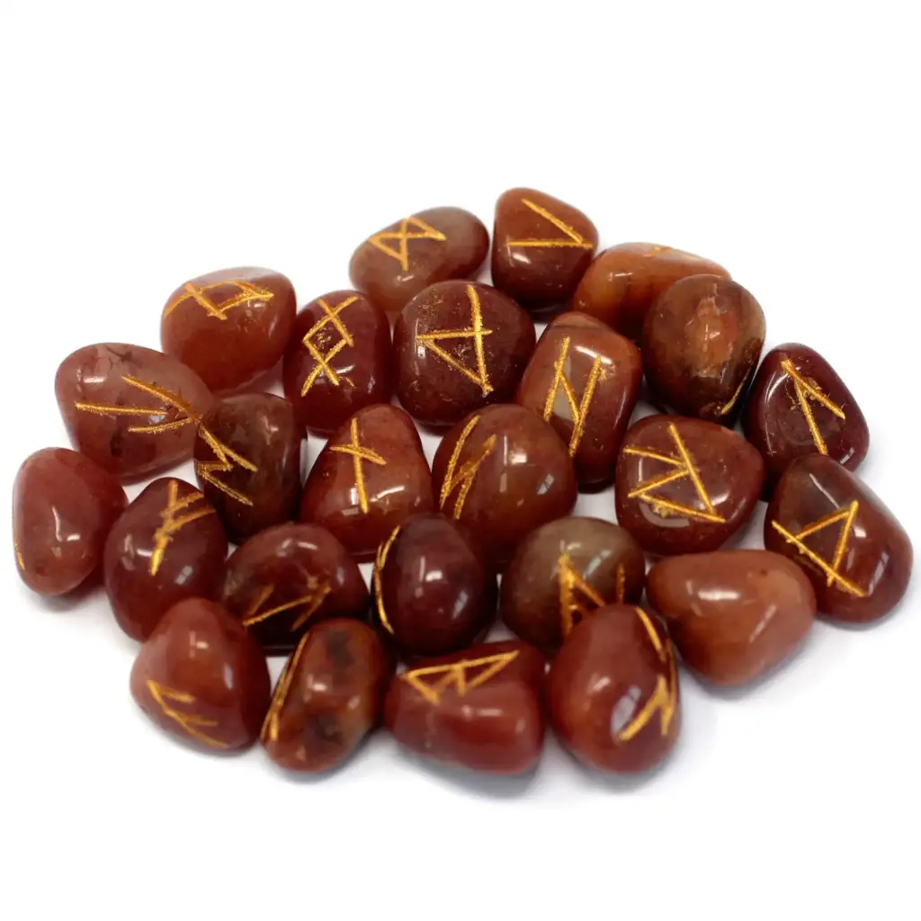 Runes Stone Set in Pouch- Red Aventurine | www.artisangoods.co.uk 2 Runes Stone Set in Pouch- Red Aventurine | www.artisangoods.co.uk 2