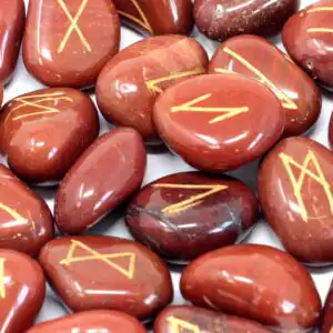 Runes Stone Set in Pouch – Red Jasper | www.artisangoods.co.uk 1