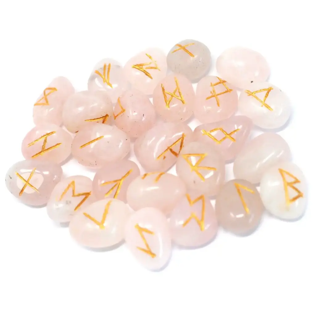 Runes Stone Set in Pouch – Rose Quartz | www.artisangoods.co.uk 2 Runes Stone Set in Pouch – Rose Quartz | www.artisangoods.co.uk 2