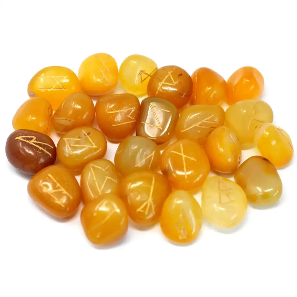 Runes Stone Set in Pouch- Yellow Onyx | www.artisangoods.co.uk 2 Runes Stone Set in Pouch- Yellow Onyx | www.artisangoods.co.uk 2