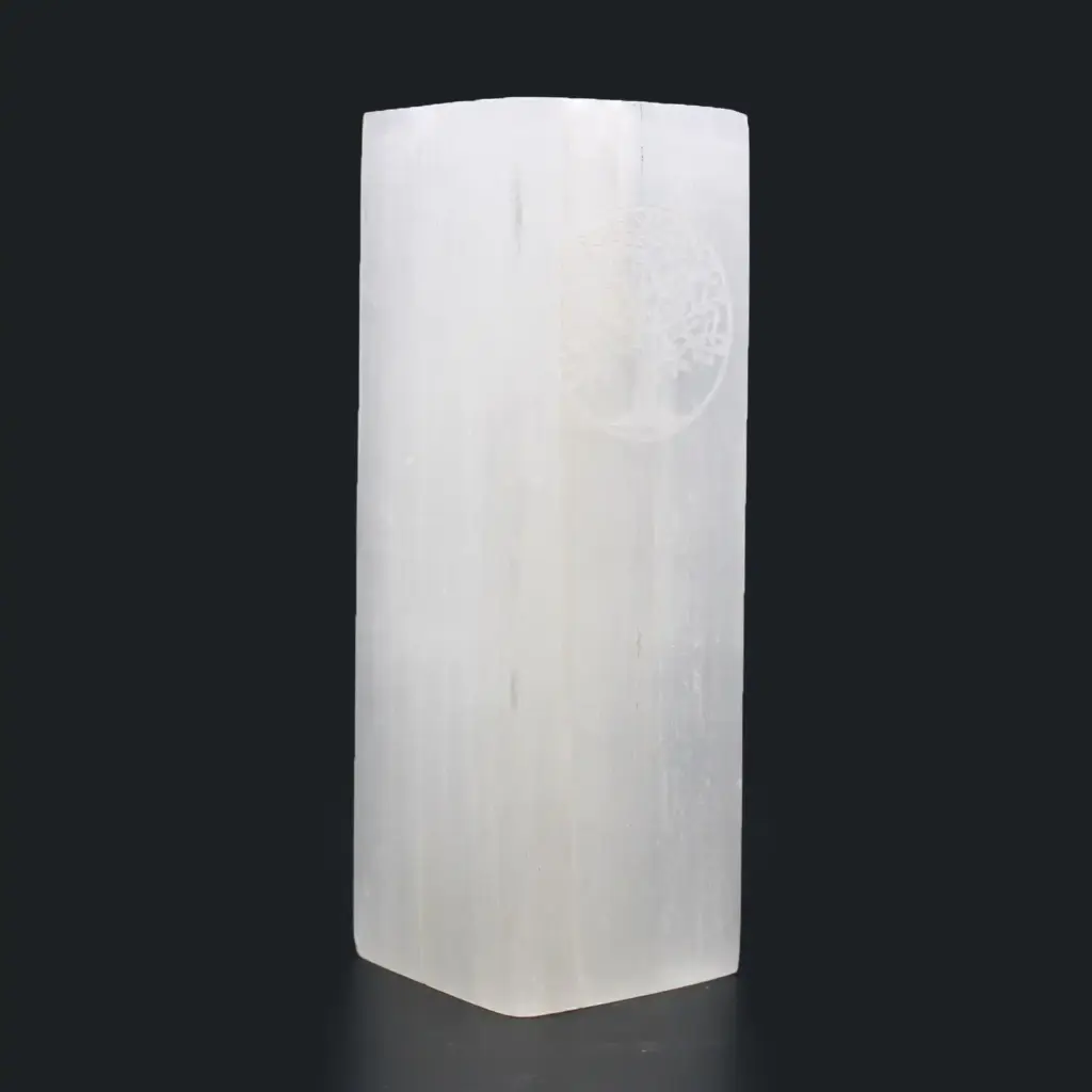 Selenite Block Lamp 25cm – Tree of Life | www.artisangoods.co.uk 2
