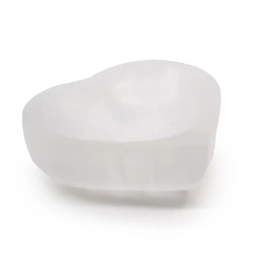Selenite Heart Bowl – 10cm | www.artisangoods.co.uk