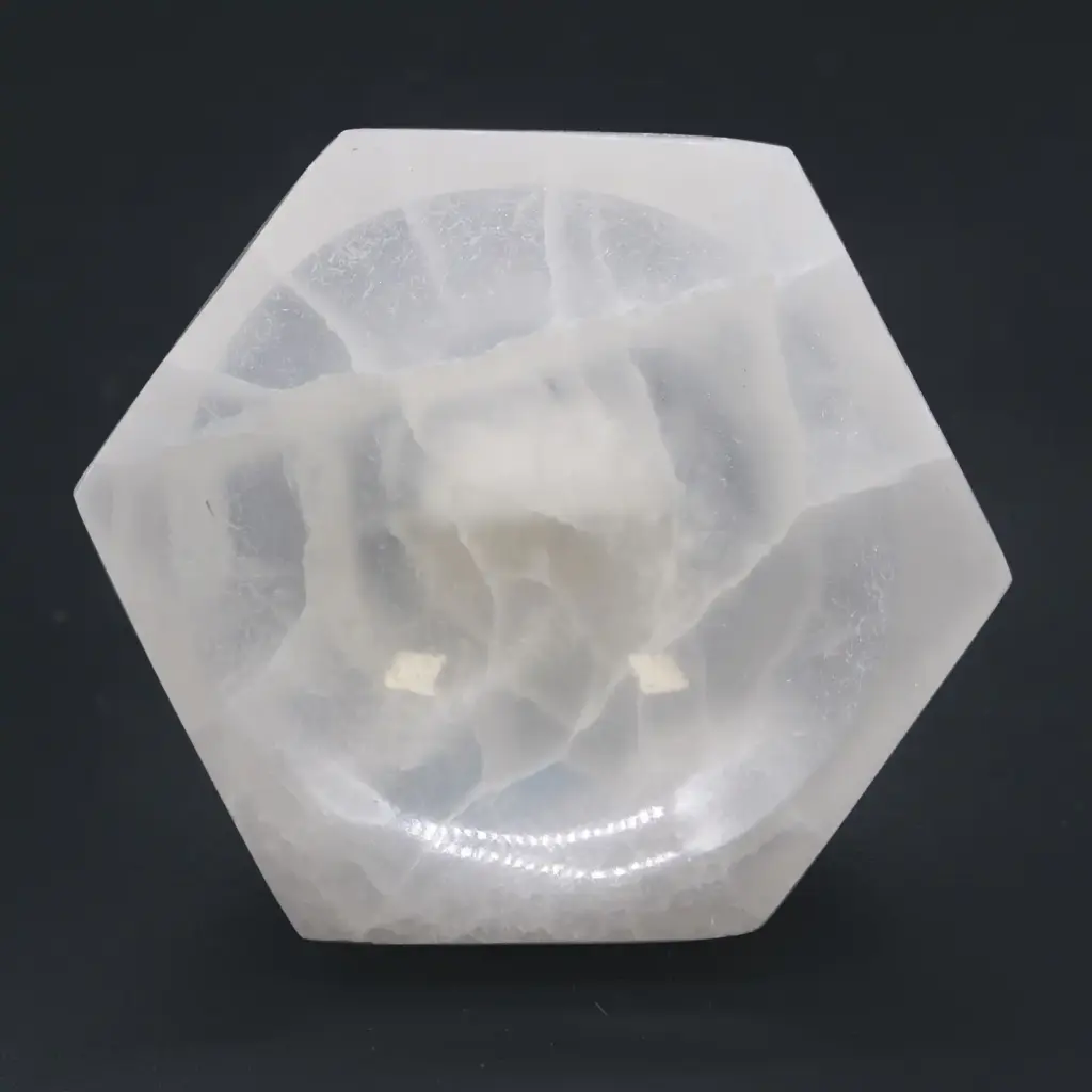 Selenite Hex Bowl – 10cm | www.artisangoods.co.uk 2