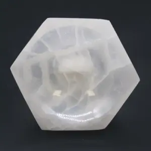 Selenite Hex Bowl – 10cm | www.artisangoods.co.uk 2