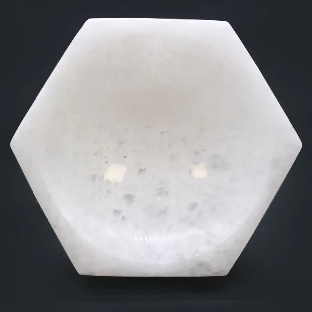 Selenite Hex Bowl – 15cm | www.artisangoods.co.uk 2