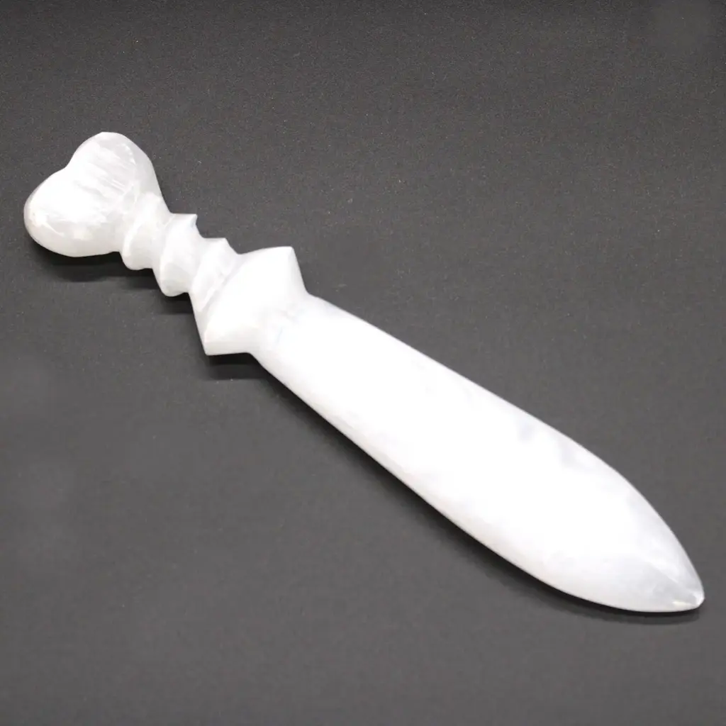 Selenite Lrg Ritual Knife – Spiral (25cm) | www.artisangoods.co.uk 7