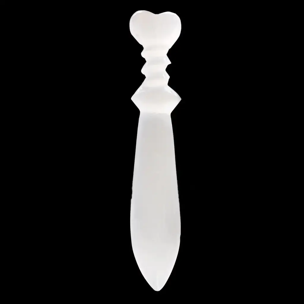 Selenite Lrg Ritual Knife – Spiral (25cm) | www.artisangoods.co.uk 3