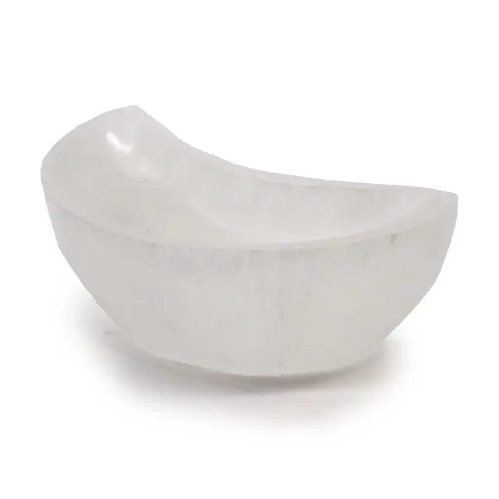 Selenite Moon Bowl – 10cm | www.artisangoods.co.uk