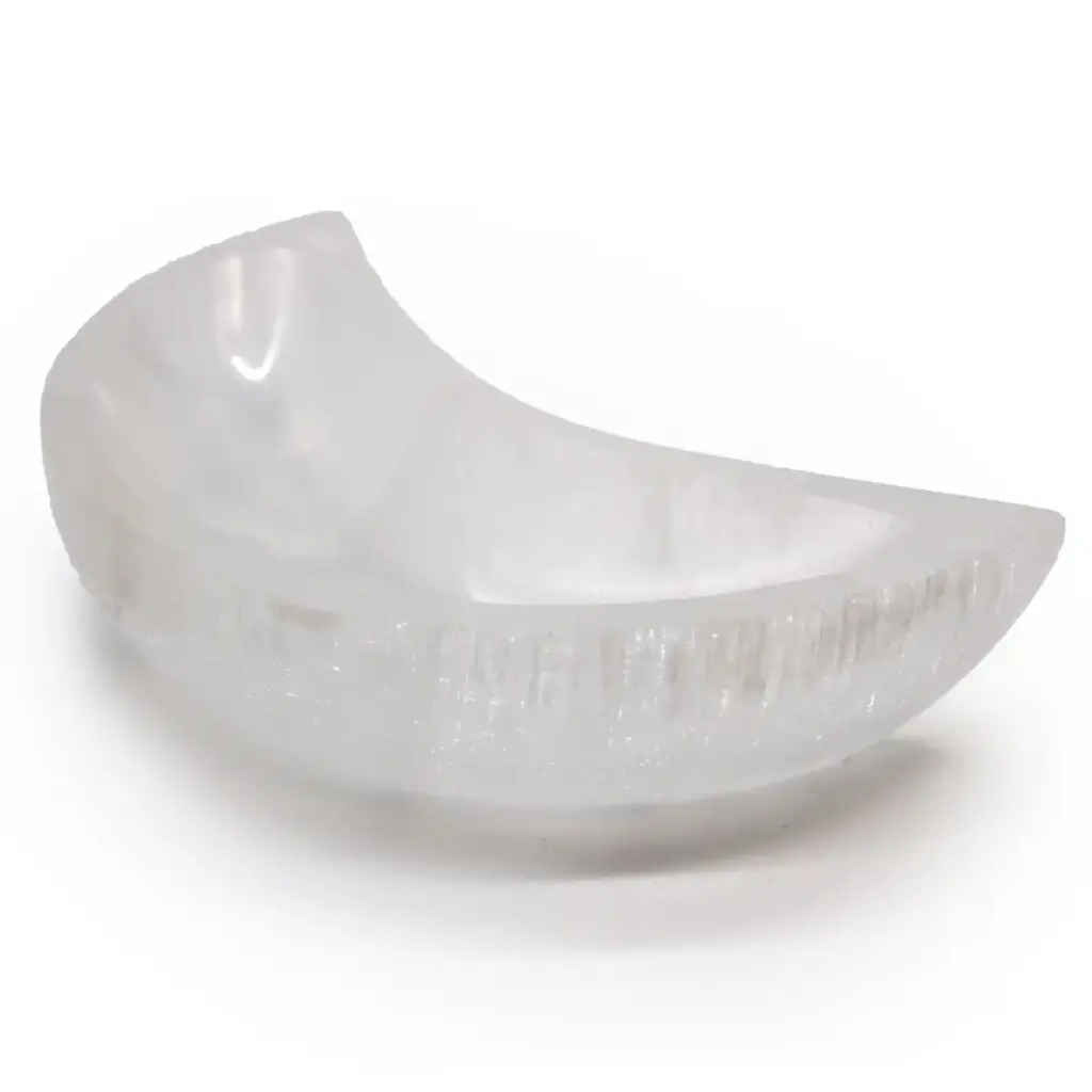 Selenite Moon Bowl – 15cm | www.artisangoods.co.uk