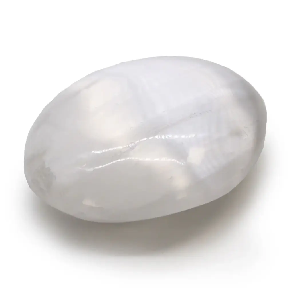 Selenite Palm Stone – 6.5 cm | www.artisangoods.co.uk