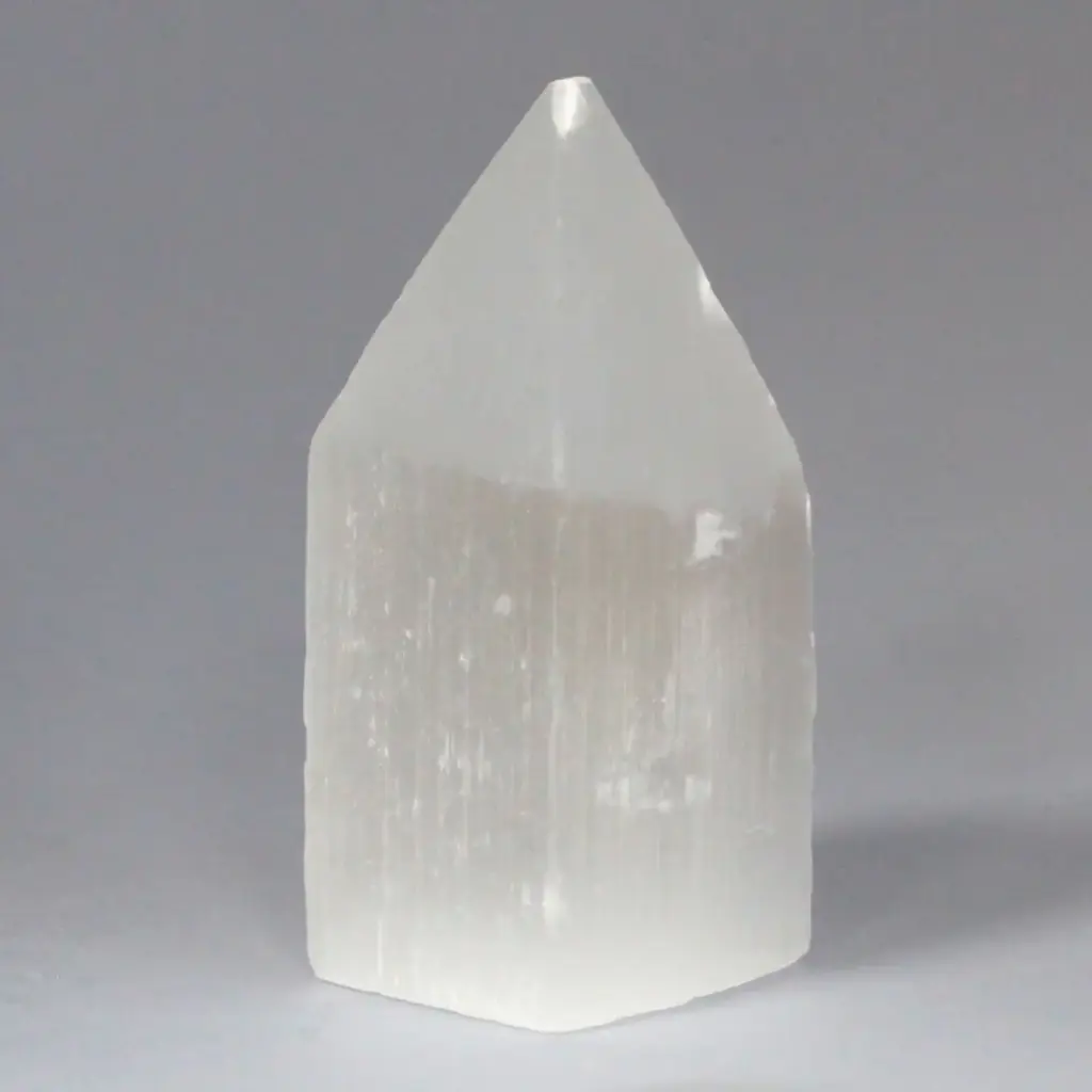 Selenite Pencil Point Tower – 10 cm | www.artisangoods.co.uk