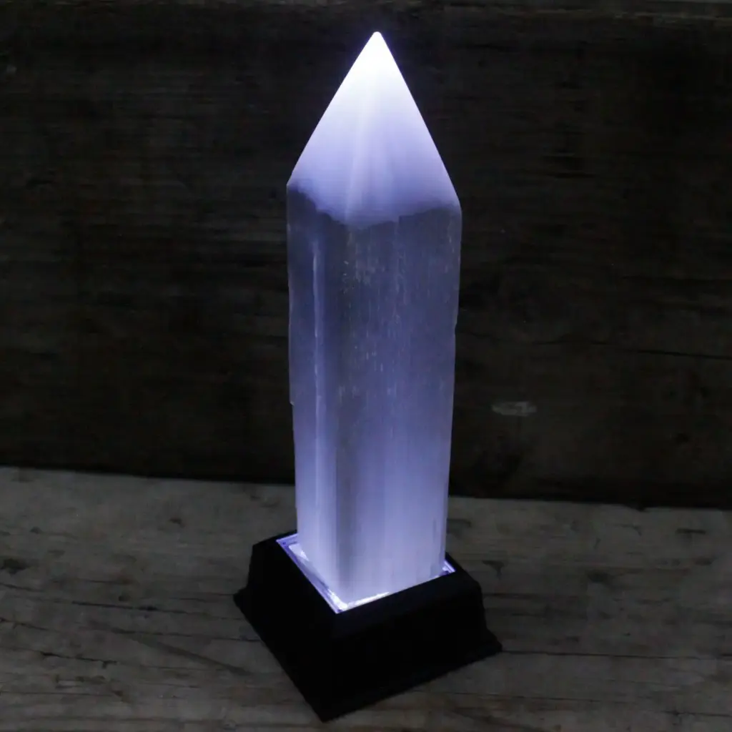 Selenite Pencil Point Tower – 20 cm | www.artisangoods.co.uk 3