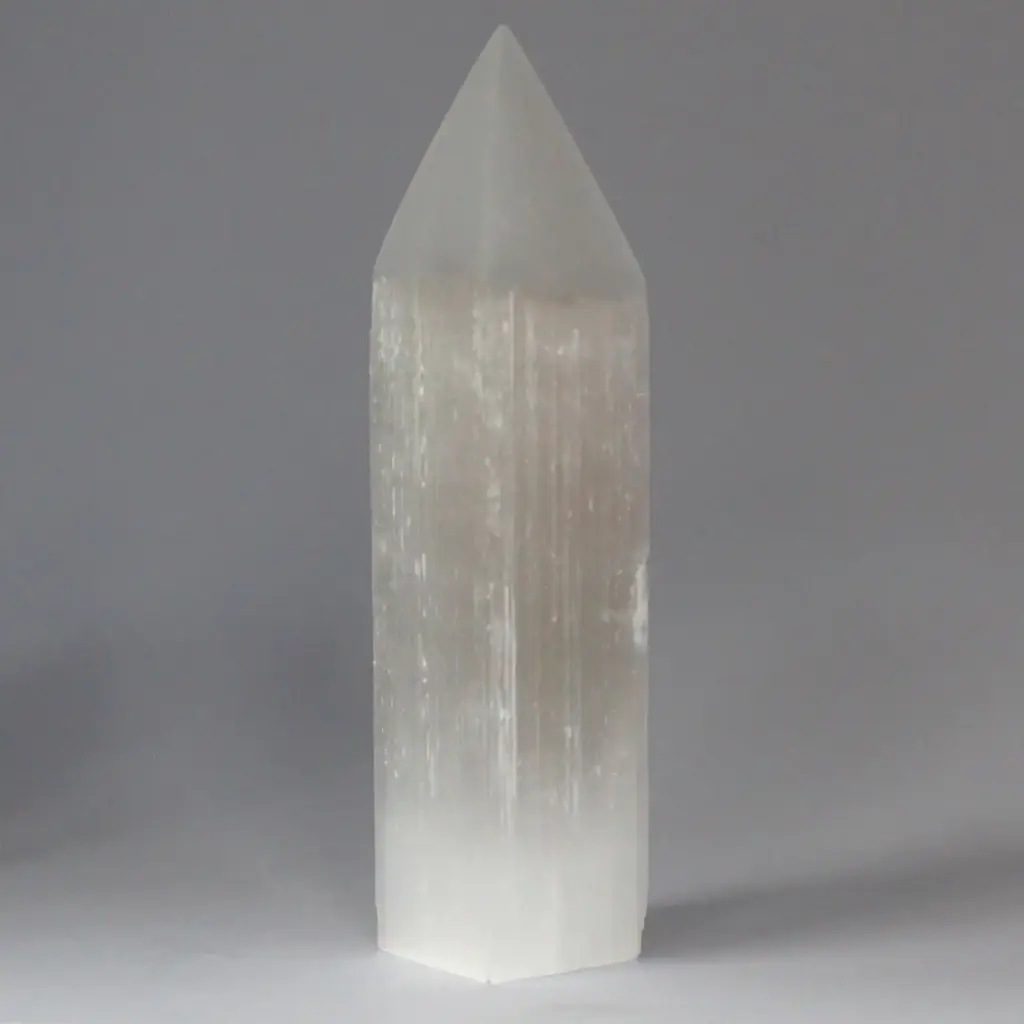 Selenite Pencil Point Tower – 20 cm | www.artisangoods.co.uk
