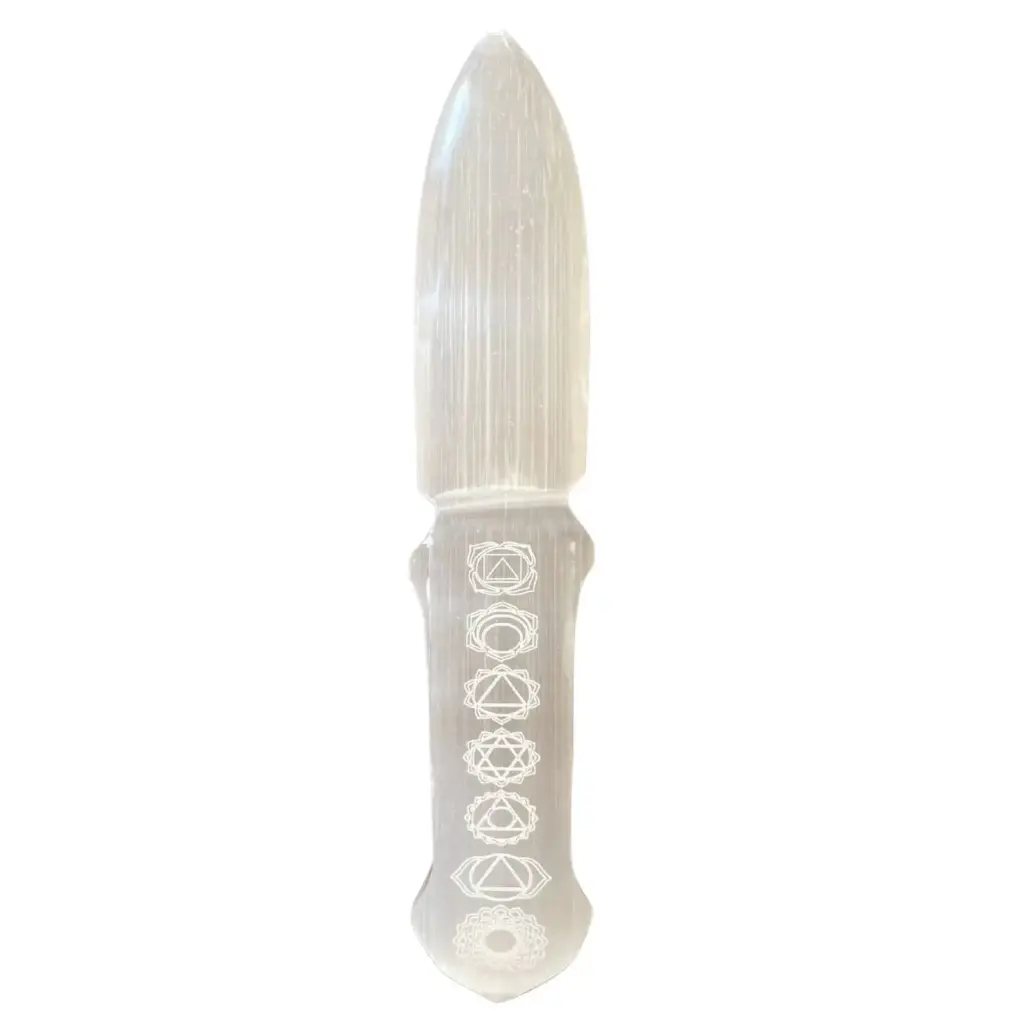 Selenite Ritual Knife – Chakra | www.artisangoods.co.uk