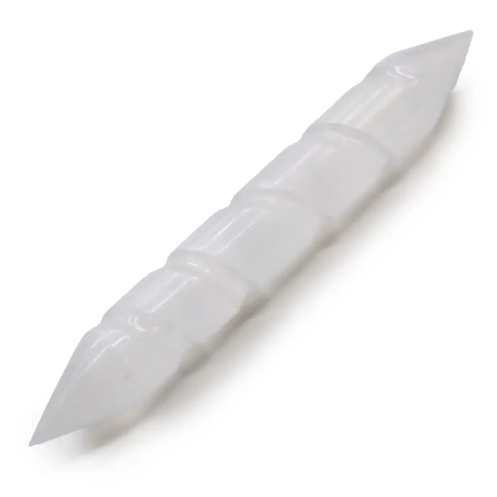Selenite Spiral Wands – 16 cm (Point Both Ends) | www.artisangoods.co.uk